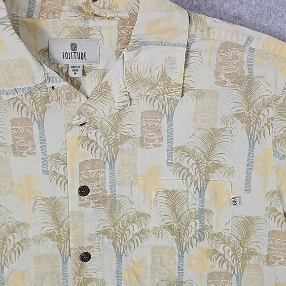 Solitude Tiki Shirt Medium Button Down Hawaiian - Picture 1 of 10